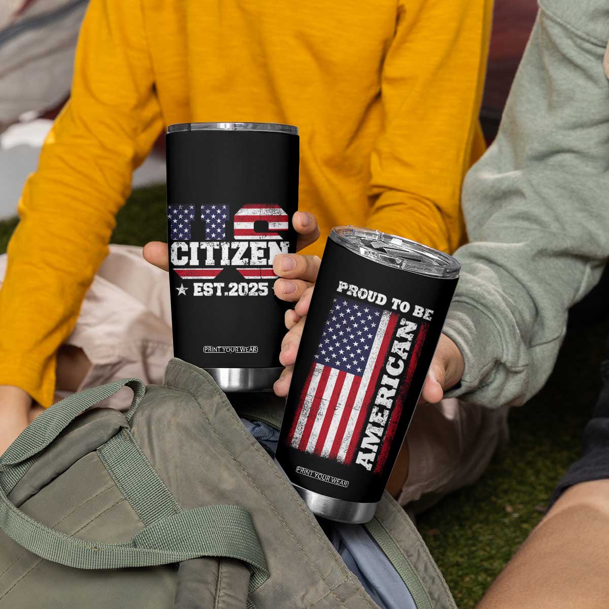 American Patriot Tumbler Cup US Citizen Est 2025 Proud To Be American TB09 Print Your Wear
