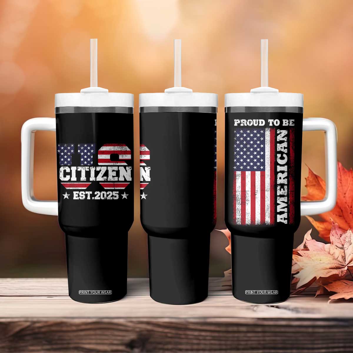 American Patriot Tumbler With Handle US Citizen Est 2025 Proud To Be American TB09 Print Your Wear