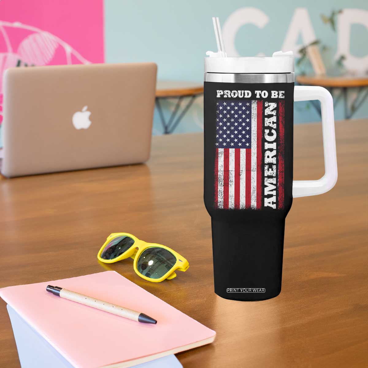 American Patriot Tumbler With Handle US Citizen Est 2025 Proud To Be American TB09 Print Your Wear