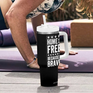 American Patriot Tumbler With Handle Home Of The Free Because Of The Brave TB09 Print Your Wear