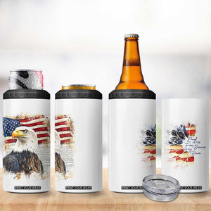 American Patriot 4 in 1 Can Cooler Tumbler Land Of The Free Because Of The Brave TB09 Print Your Wear
