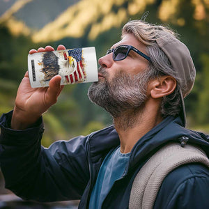 American Patriot 4 in 1 Can Cooler Tumbler Land Of The Free Because Of The Brave TB09 Print Your Wear