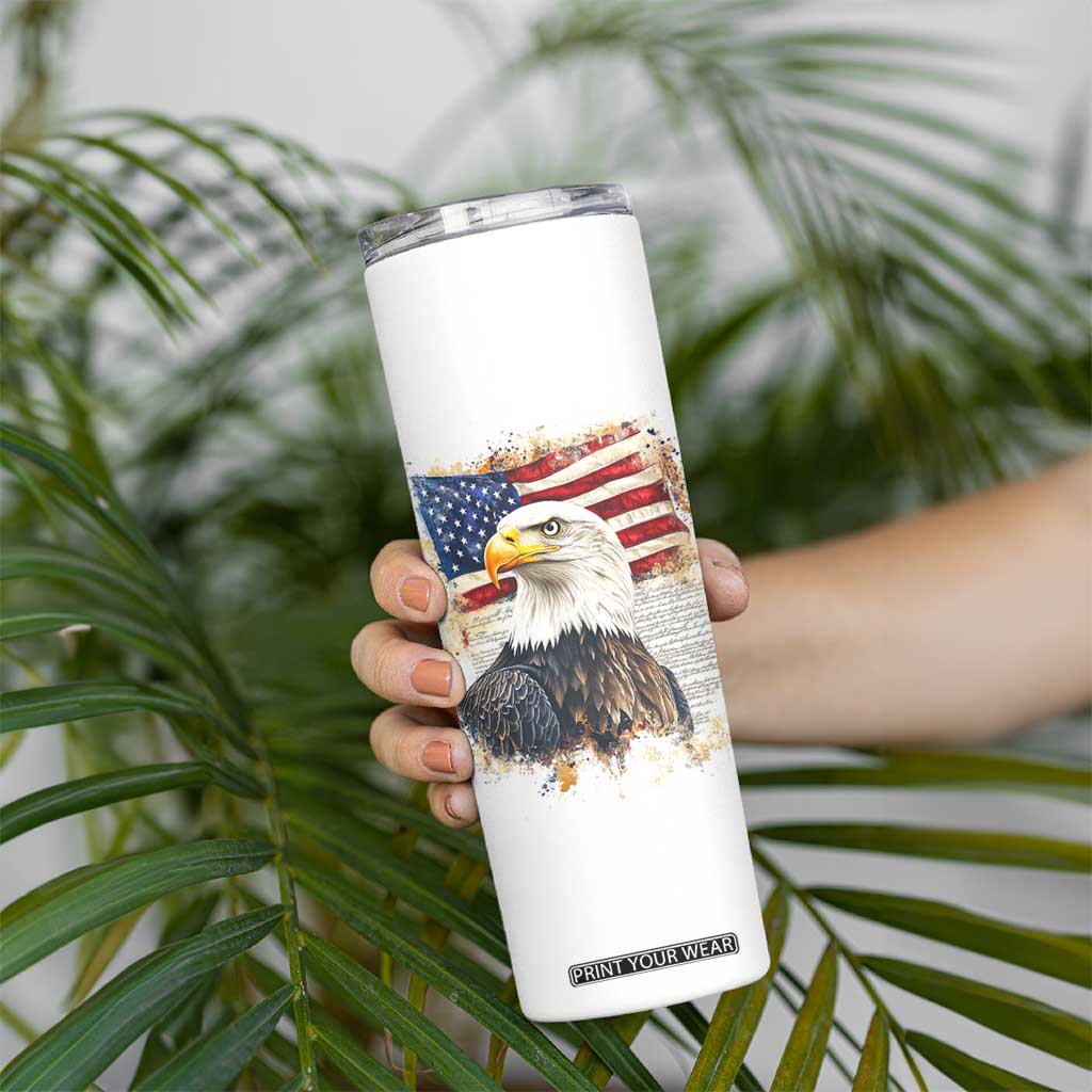 American Patriot Skinny Tumbler Land Of The Free Because Of The Brave TB09 Print Your Wear