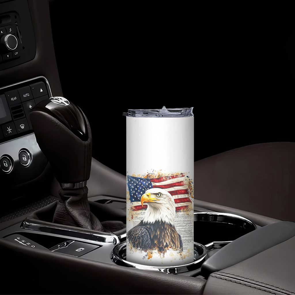 American Patriot Skinny Tumbler Land Of The Free Because Of The Brave TB09 Print Your Wear