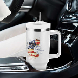 American Patriot Tumbler With Handle Land Of The Free Because Of The Brave TB09 Print Your Wear