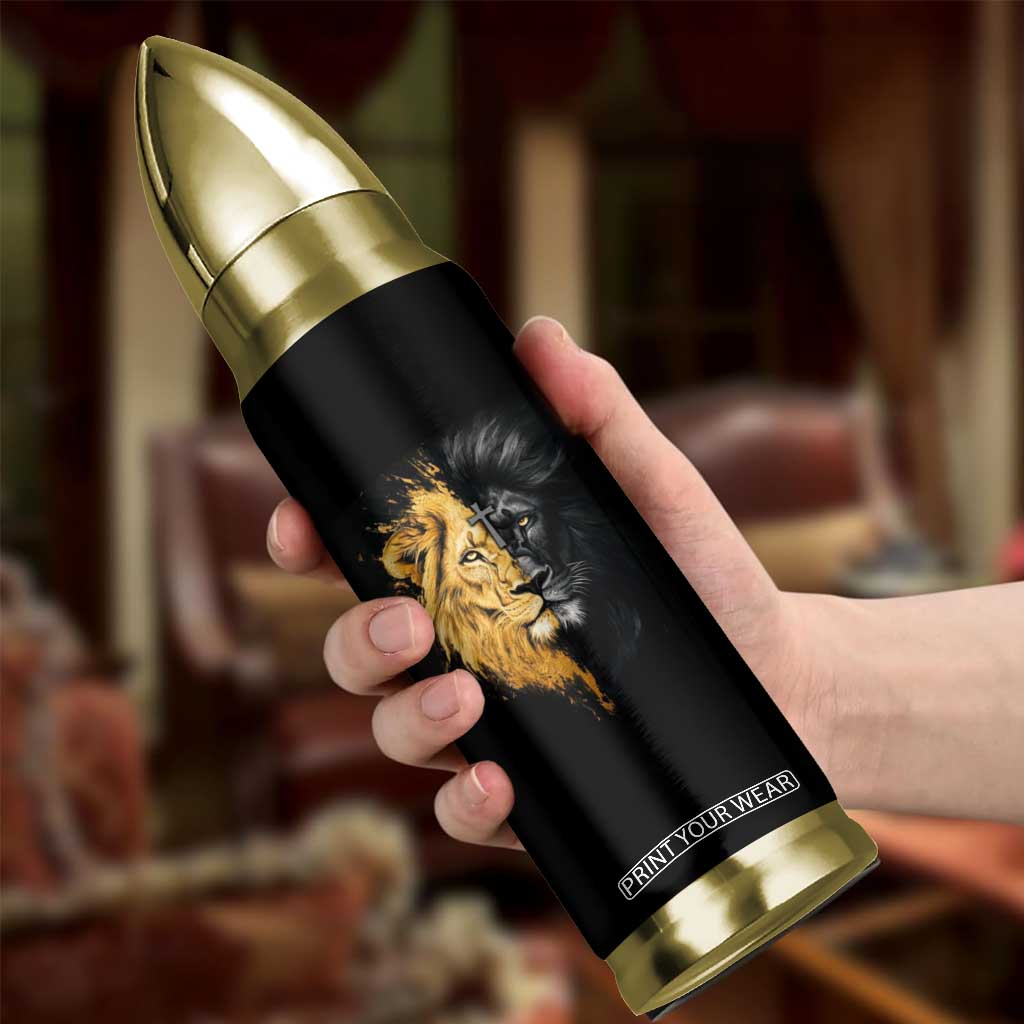 American Patriot Christian Bullet Tumbler Stand For the Flag Kneel For the Cross Lion TB09 Print Your Wear