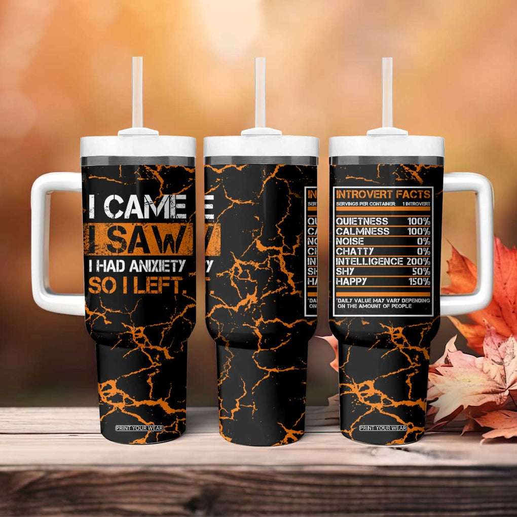 Funny Introvert Tumbler With Handle I Came I Saw I Had Anxiety So I Left TB09 Print Your Wear