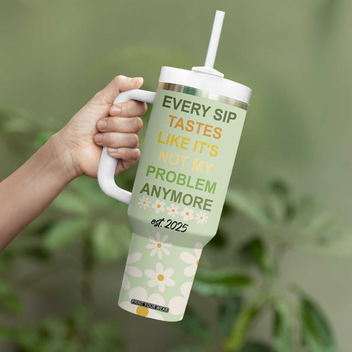 Personalized Retirement Gifts Tumbler With Handle Custom Name Retired 2025 Every Sip Tastes Like It's Not My Problem Anymore TB09 Print Your Wear