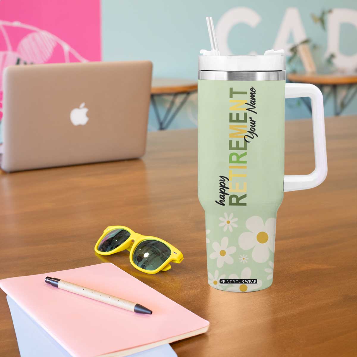 Personalized Retirement Gifts Tumbler With Handle Custom Name Retired 2025 Every Sip Tastes Like It's Not My Problem Anymore TB09 Print Your Wear