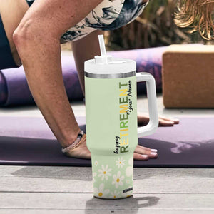 Personalized Retirement Gifts Tumbler With Handle Custom Name Retired 2025 Every Sip Tastes Like It's Not My Problem Anymore TB09 Print Your Wear