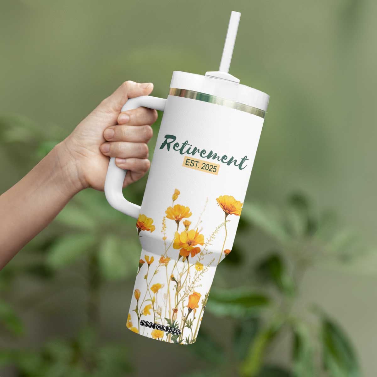 Personalized Retirement Gifts For Women Tumbler With Handle Custom Name Retired 2025 Not My Problem Anymore TB09 Print Your Wear