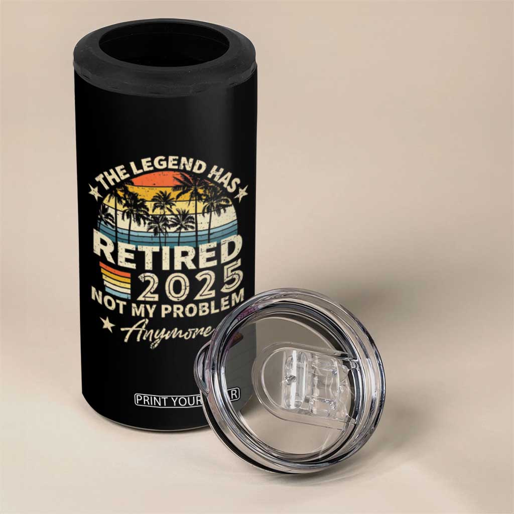Personalized Retirement Gifts 4 in 1 Can Cooler Tumbler Custom Name Vintage The Legend Has Retired Est 2025 TB09 Print Your Wear