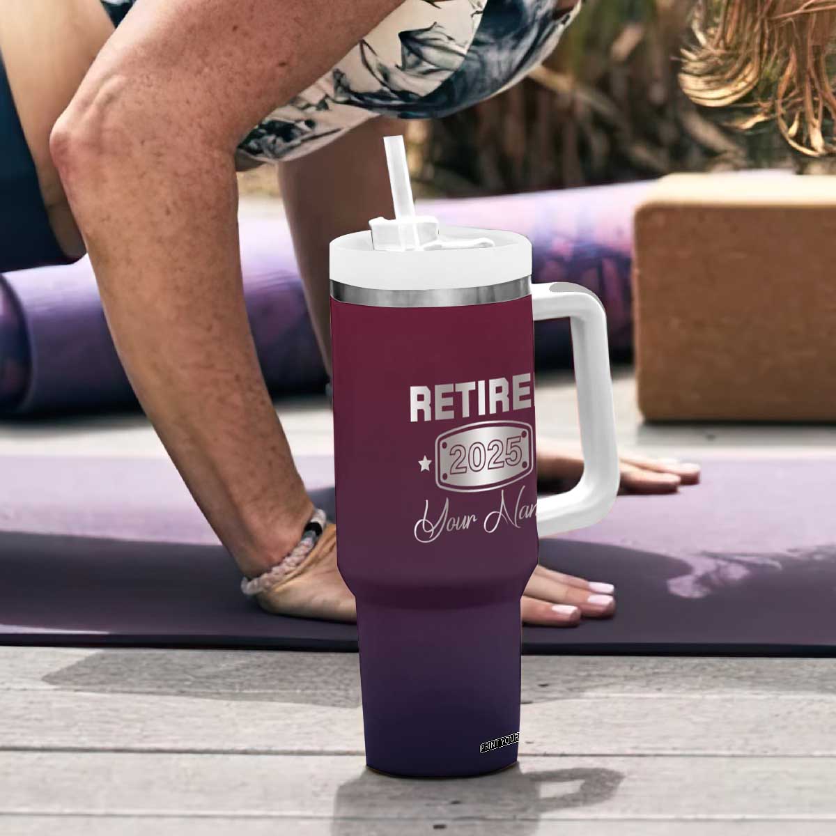 Personalized Retirement Gifts For Men Tumbler With Handle Custom Name Retired 2025 Not My Problem Anymore TB09 Print Your Wear