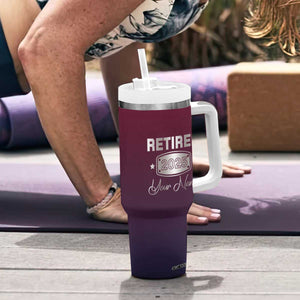 Personalized Retirement Gifts For Men Tumbler With Handle Custom Name Retired 2025 Not My Problem Anymore TB09 Print Your Wear