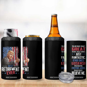 Funny Retired Gifts for Men 4 in 1 Can Cooler Tumbler Trump Best Retirement Ever TB09 Print Your Wear