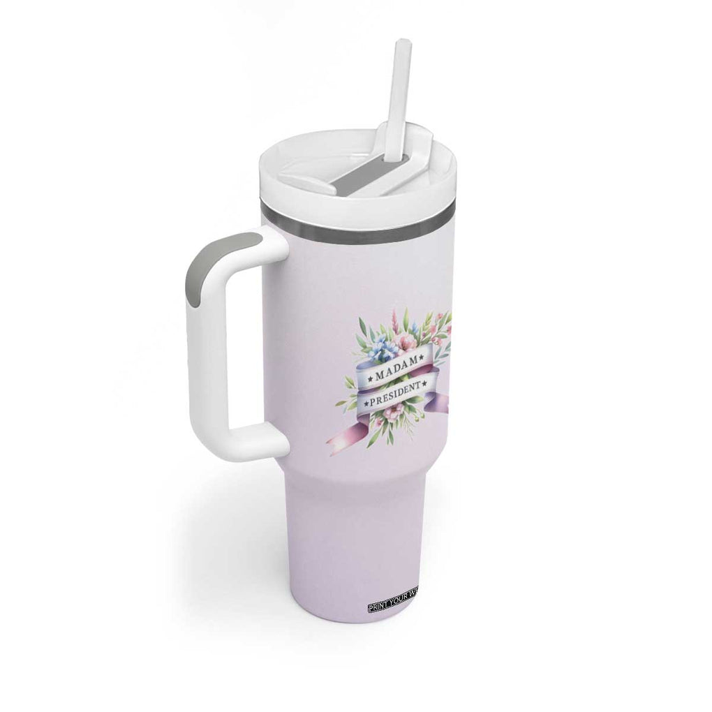 Kamala 2024 Tumbler With Handle Madam President Flower Harris Supporter TB09 Print Your Wear