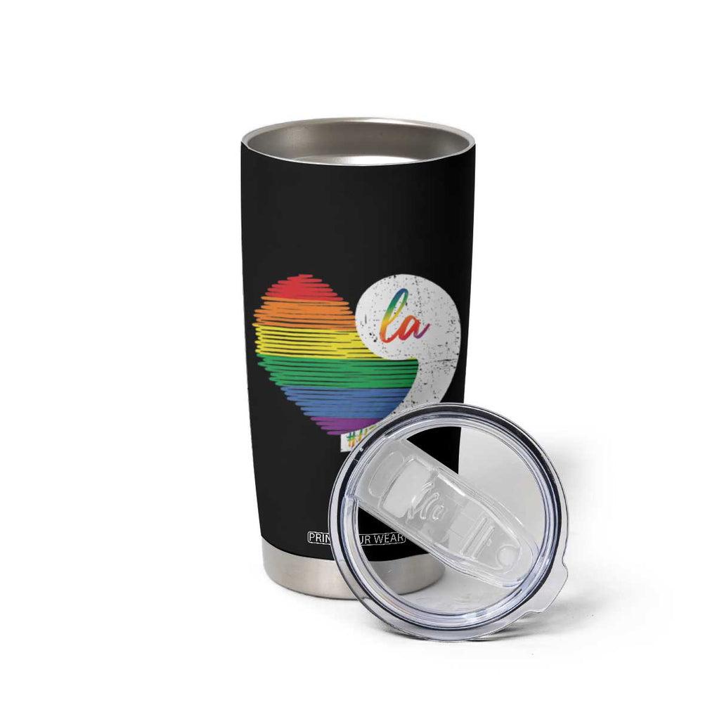 Harris Comma La Tumbler Cup Kamala 2024 LGBT Rights Rainbow Heart TB09 Print Your Wear