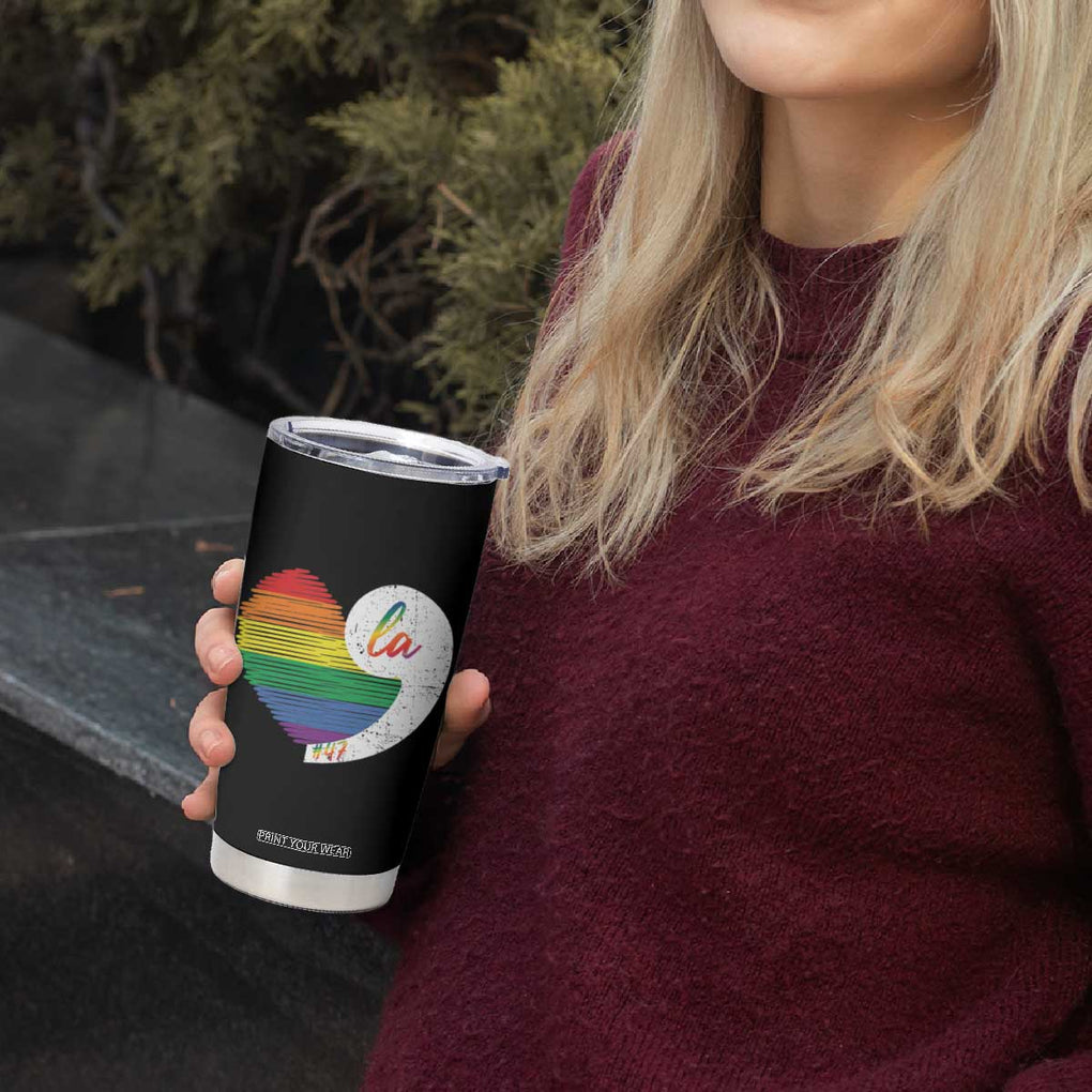 Harris Comma La Tumbler Cup Kamala 2024 LGBT Rights Rainbow Heart TB09 Print Your Wear