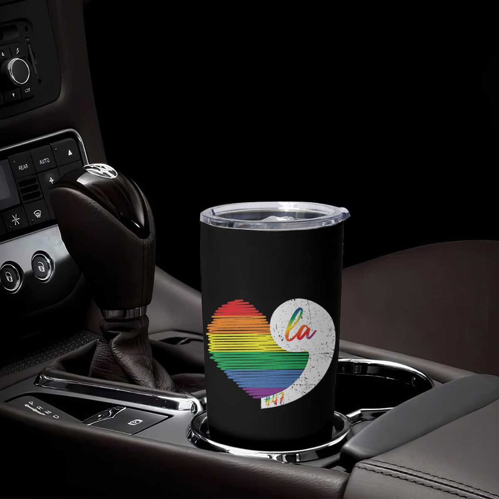 Harris Comma La Tumbler Cup Kamala 2024 LGBT Rights Rainbow Heart TB09 Print Your Wear