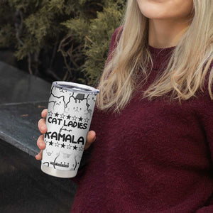 Cat Ladies For Kamala 2024 Tumbler Cup Cute Cats Harris Madam President TB09 Print Your Wear