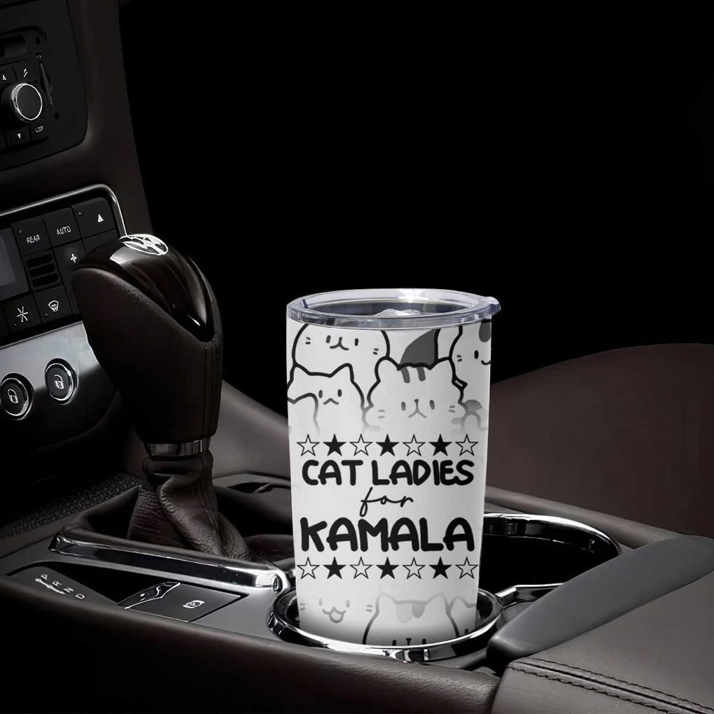 Cat Ladies For Kamala 2024 Tumbler Cup Cute Cats Harris Madam President TB09 Print Your Wear