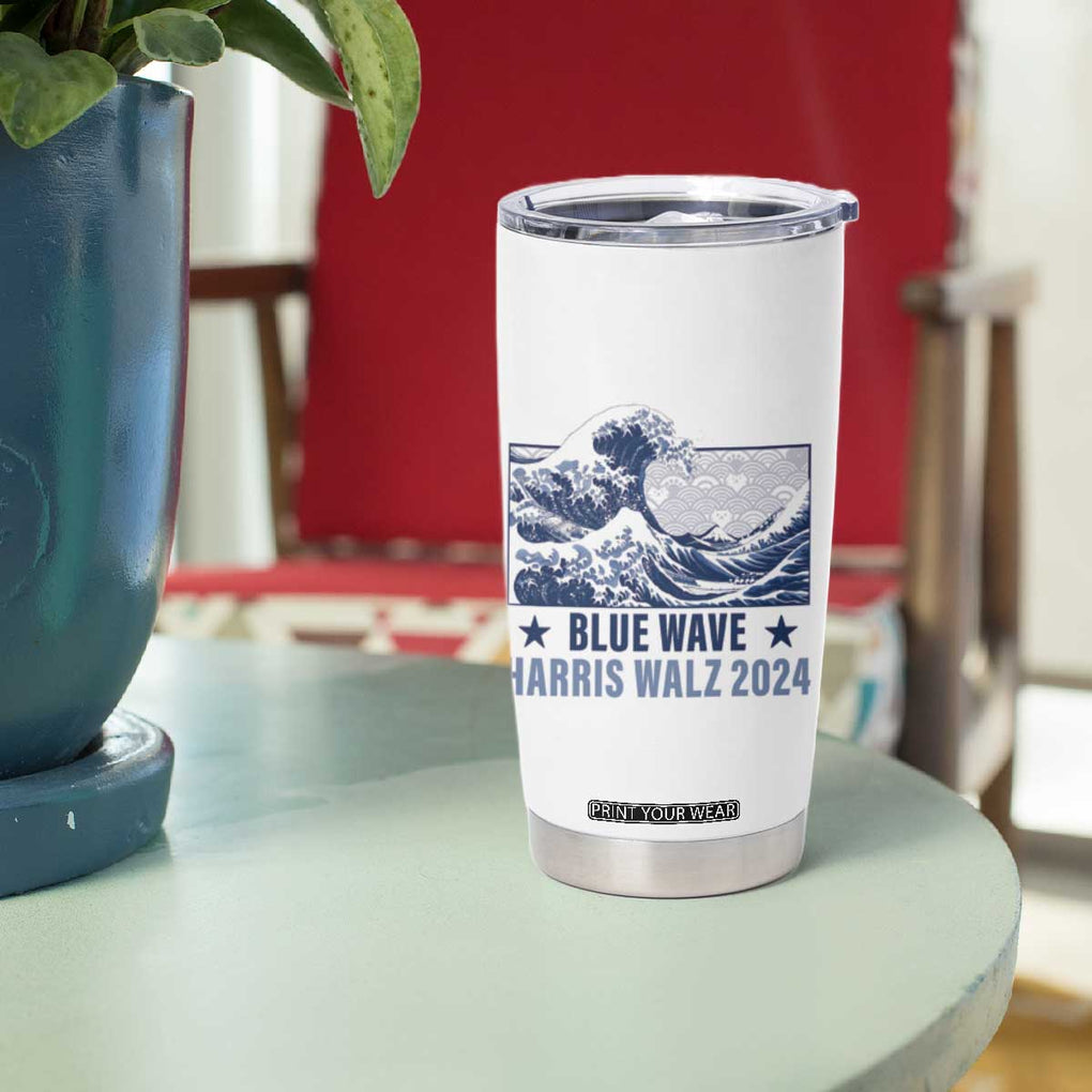 Kamala Blue Wave 2024 Tumbler Cup Cute Cats Wave Harris Walz TB09 Print Your Wear