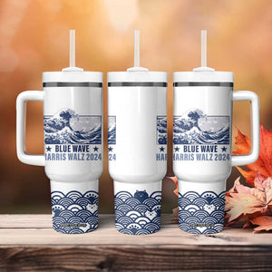 Kamala Blue Wave 2024 Tumbler With Handle Cute Cats Wave Harris Walz TB09 Print Your Wear
