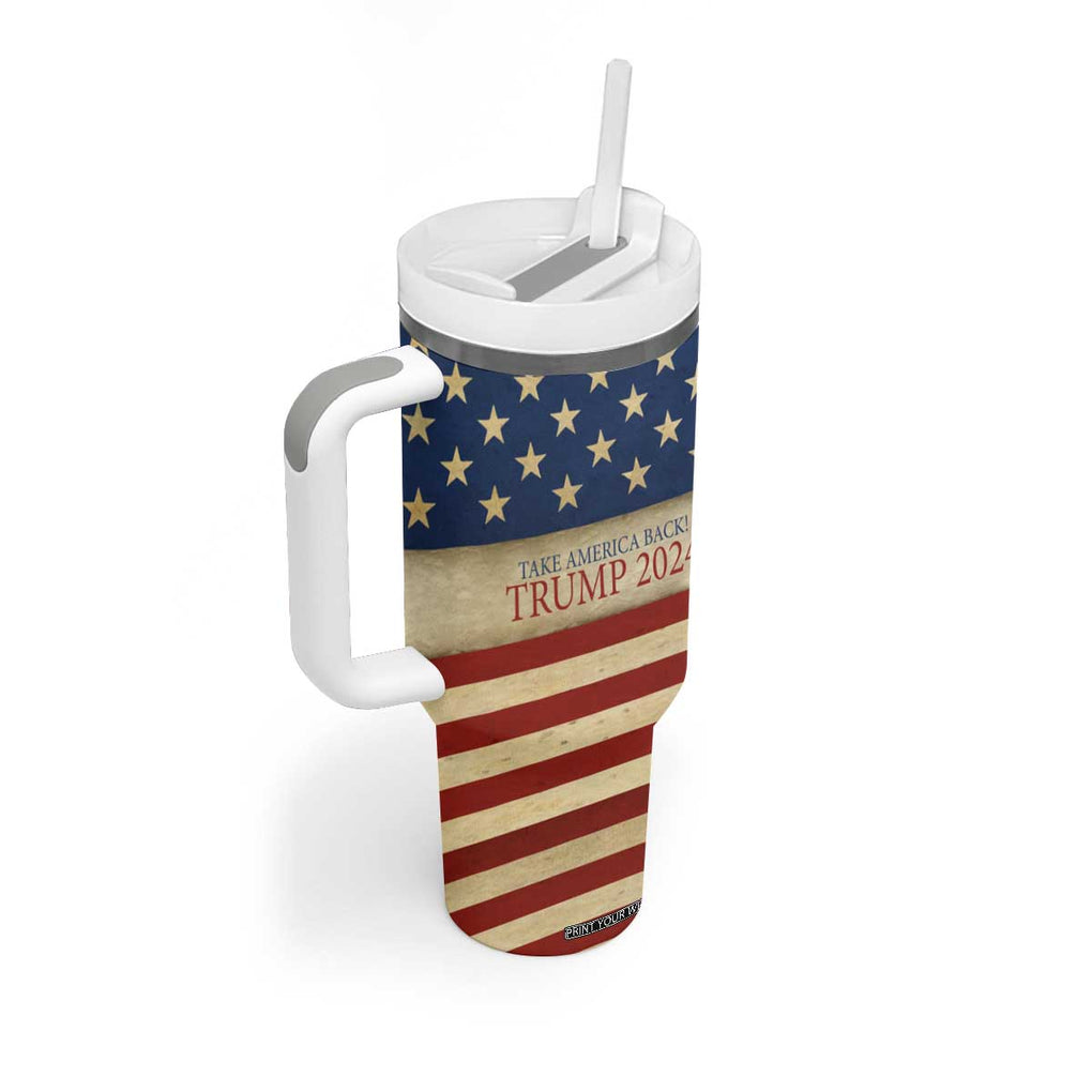 Trump 2024 Tumbler With Handle Take America Back American Flag TB09 Print Your Wear