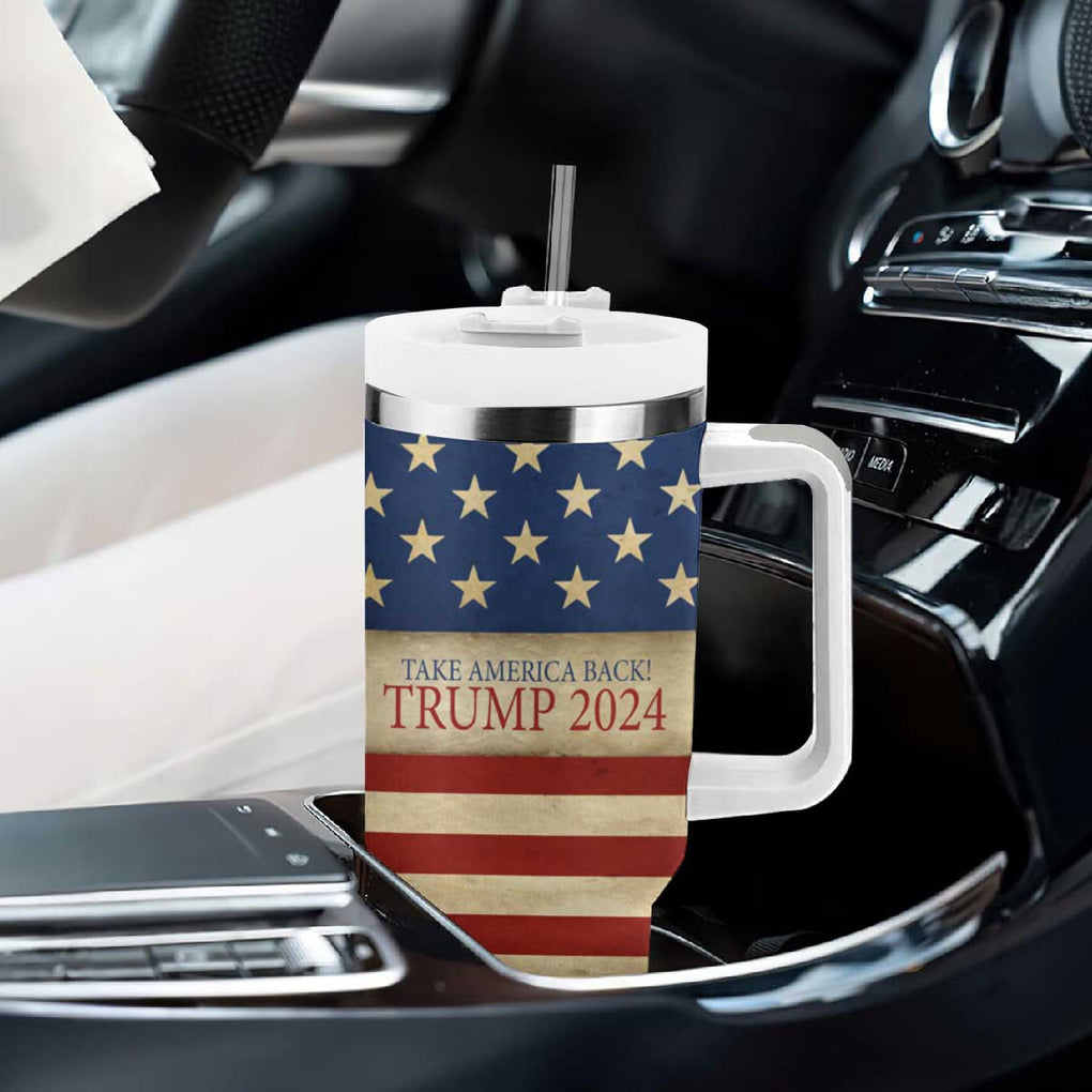 Trump 2024 Tumbler With Handle Take America Back American Flag TB09 Print Your Wear