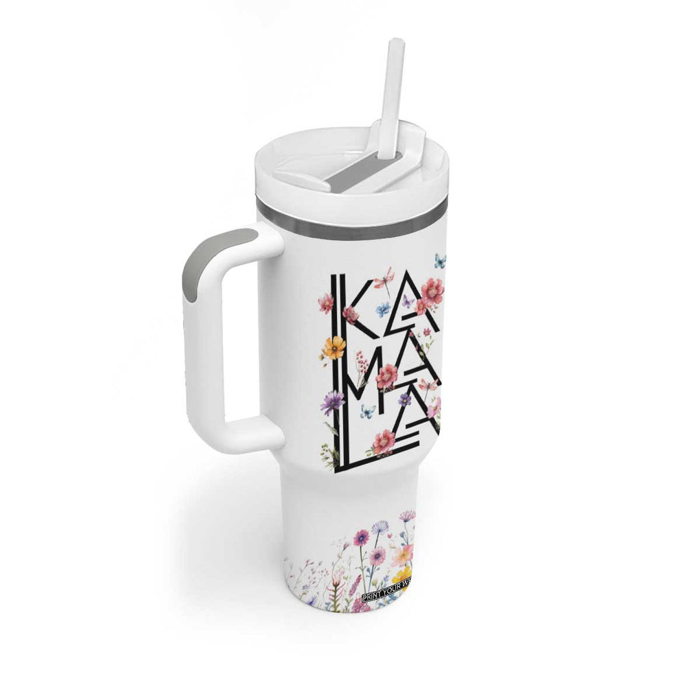 Kamala 2024 Tumbler With Handle Madam President Wild Flower Harris Supporter TB09 Print Your Wear