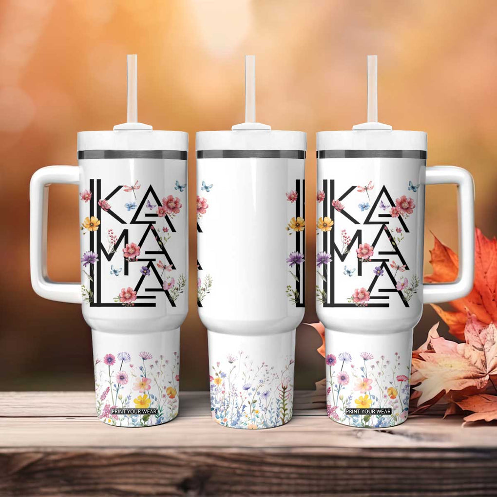 Kamala 2024 Tumbler With Handle Madam President Wild Flower Harris Supporter TB09 Print Your Wear