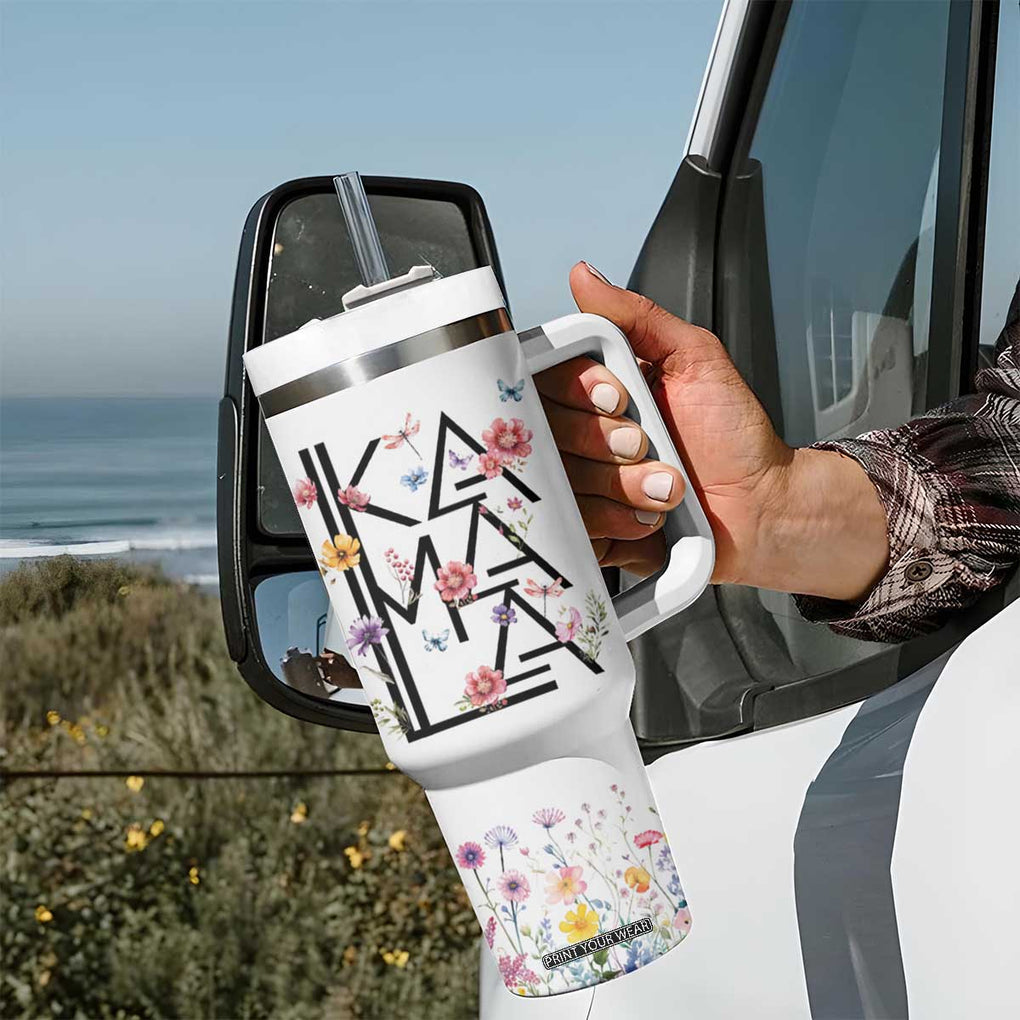 Kamala 2024 Tumbler With Handle Madam President Wild Flower Harris Supporter TB09 Print Your Wear