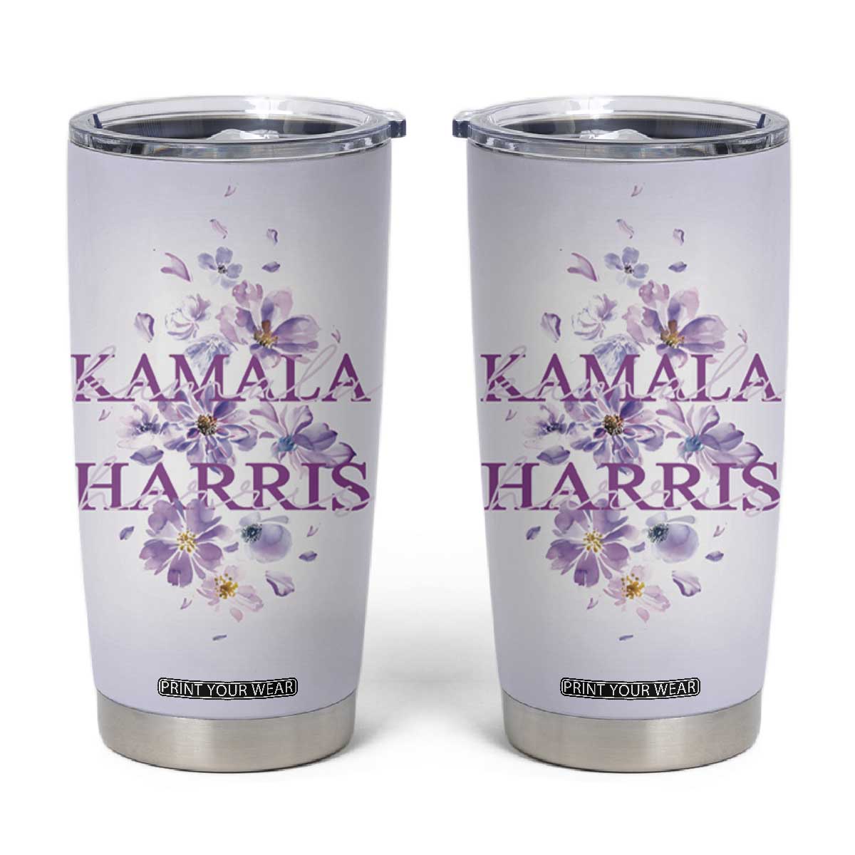 Kamala 2024 Tumbler Cup US Madam President Flower Harris Supporter TB09 Violet Print Your Wear