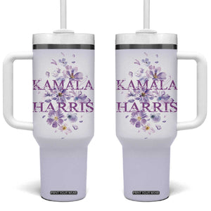 Kamala 2024 Tumbler With Handle US Madam President Flower Harris Supporter TB09 One Size: 40 oz Violet Print Your Wear