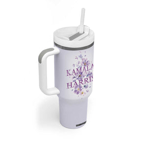 Kamala 2024 Tumbler With Handle US Madam President Flower Harris Supporter TB09 Print Your Wear