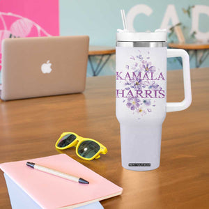Kamala 2024 Tumbler With Handle US Madam President Flower Harris Supporter TB09 Print Your Wear