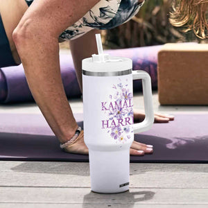 Kamala 2024 Tumbler With Handle US Madam President Flower Harris Supporter TB09 Print Your Wear