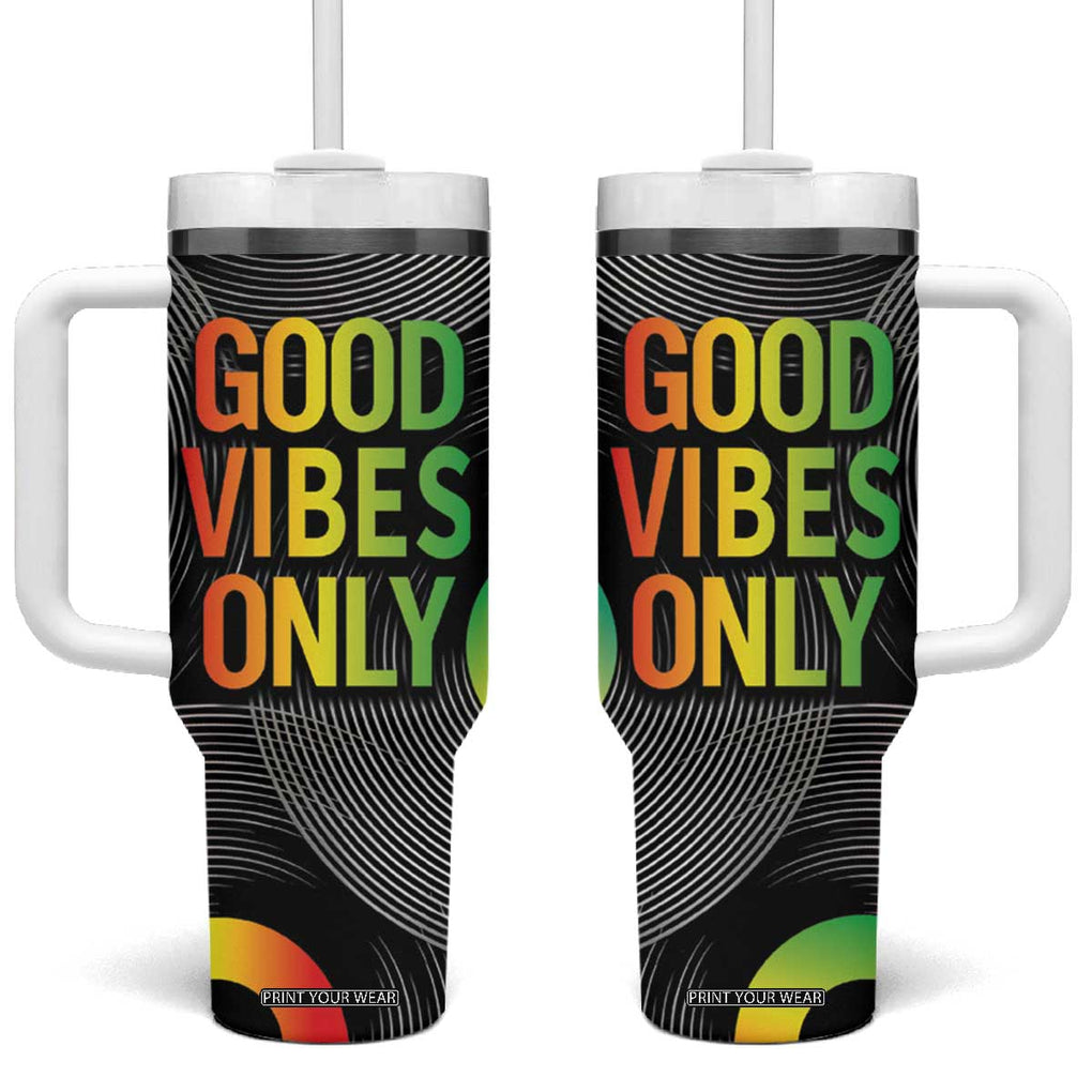 Jamaica Reggae Reggae Tumbler With Handle Good Vibe Only TB09 One Size: 40 oz Black Print Your Wear