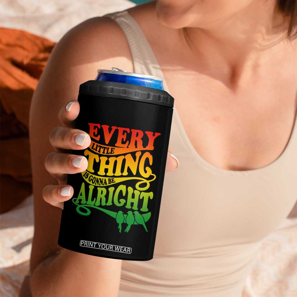 Jamaica Reggae 4 in 1 Can Cooler Tumbler Every Little Thing Gonna Be Alright Good Vibes TB09 Print Your Wear