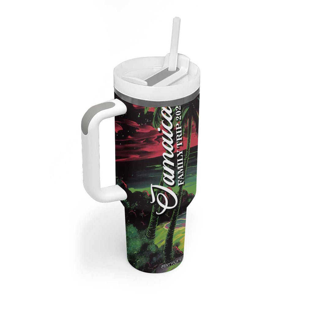 Jamaica Family Trip 2024 Souvenir Tumbler With Handle Jamaican Beach Vacation Lots Of Memories And Laughter TB09 Print Your Wear