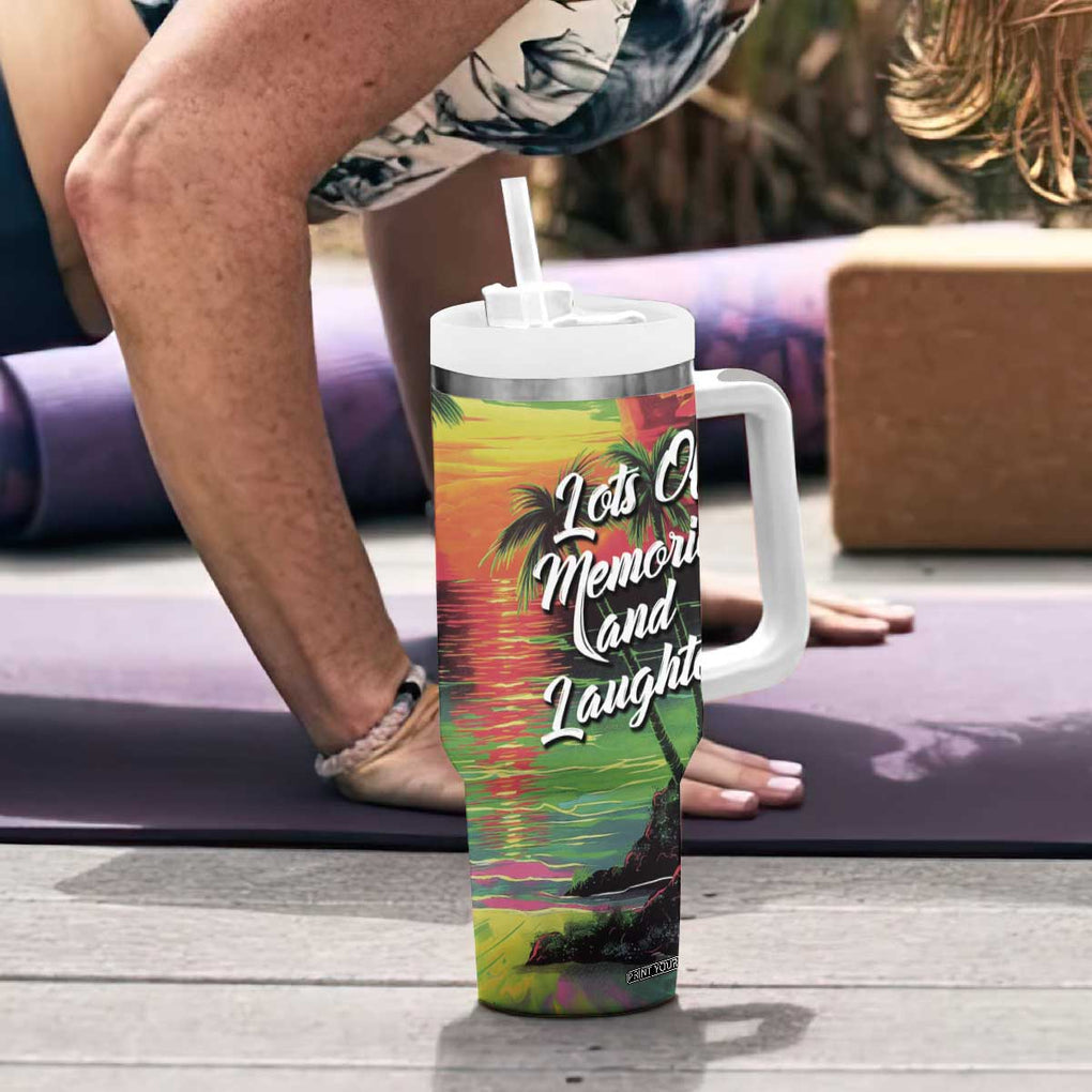 Jamaica Family Trip 2024 Souvenir Tumbler With Handle Jamaican Beach Vacation Lots Of Memories And Laughter TB09 Print Your Wear