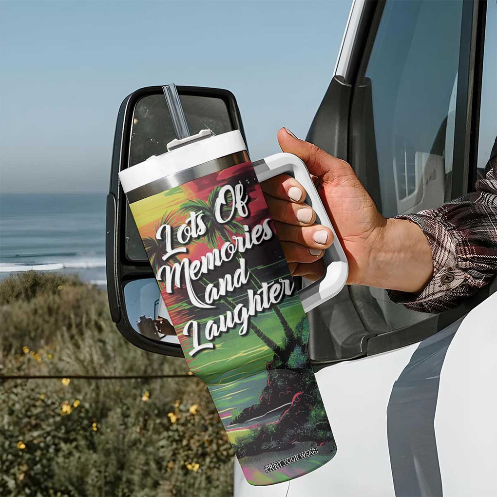 Jamaica Family Trip 2024 Souvenir Tumbler With Handle Jamaican Beach Vacation Lots Of Memories And Laughter TB09 Print Your Wear