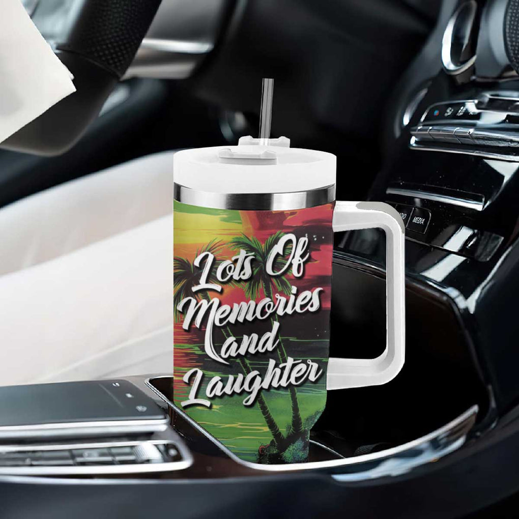 Jamaica Family Trip 2024 Souvenir Tumbler With Handle Jamaican Beach Vacation Lots Of Memories And Laughter TB09 Print Your Wear