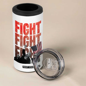 Trump Raise Fist 4 in 1 Can Cooler Tumbler Fight Never Stop Fighting 2024 American Flag TB09 Print Your Wear