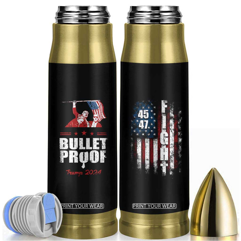 Trump 2024 Bulletproof Bullet Tumbler US President 45 47 America Flag TB09 Black Print Your Wear