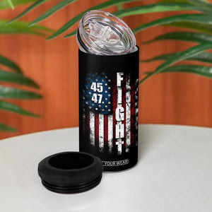 Trump 2024 Bulletproof 4 in 1 Can Cooler Tumbler US President 45 47 America Flag TB09 Print Your Wear
