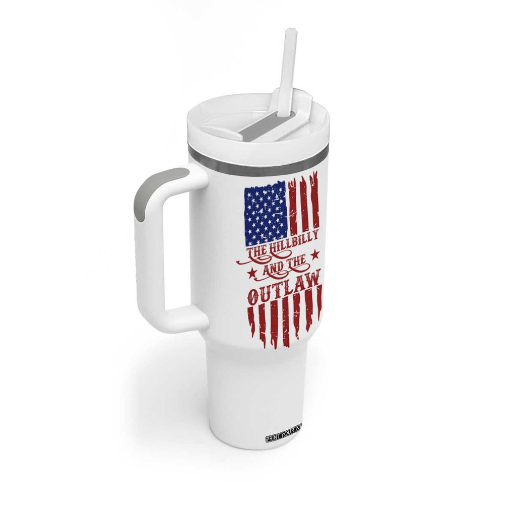 Outlaw Hillbilly 2024 Tumbler With Handle Vote For Trump Vance America Flag TB09 Print Your Wear