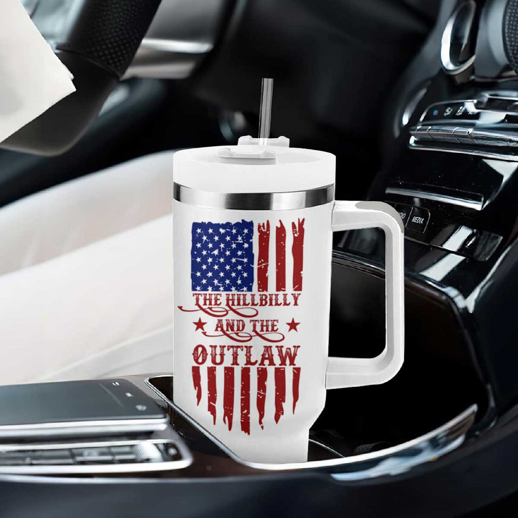 Outlaw Hillbilly 2024 Tumbler With Handle Vote For Trump Vance America Flag TB09 Print Your Wear