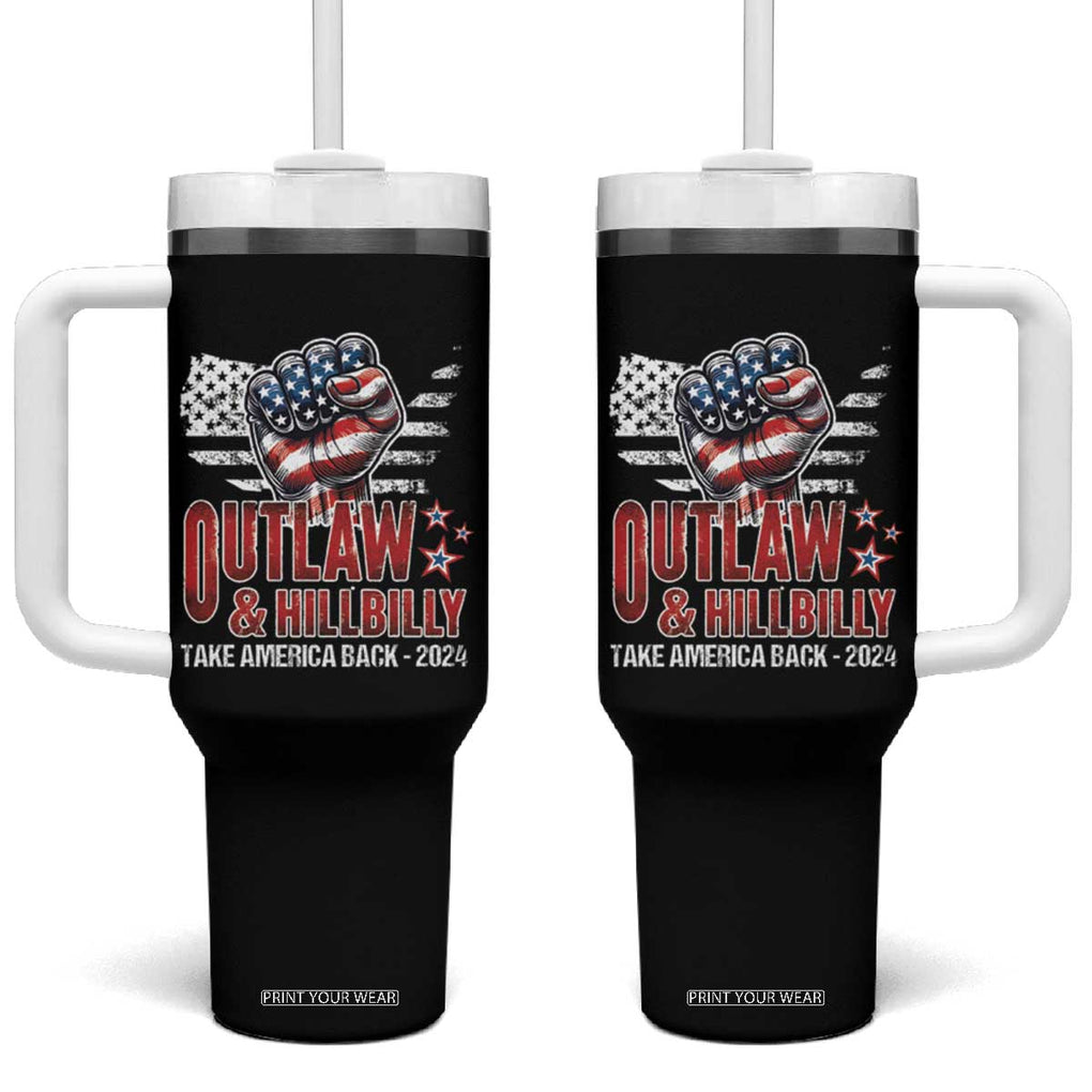 Outlaw Hillbilly 2024 Tumbler With Handle Vote For Trump Vance Take America Back TB09 One Size: 40 oz Black Print Your Wear