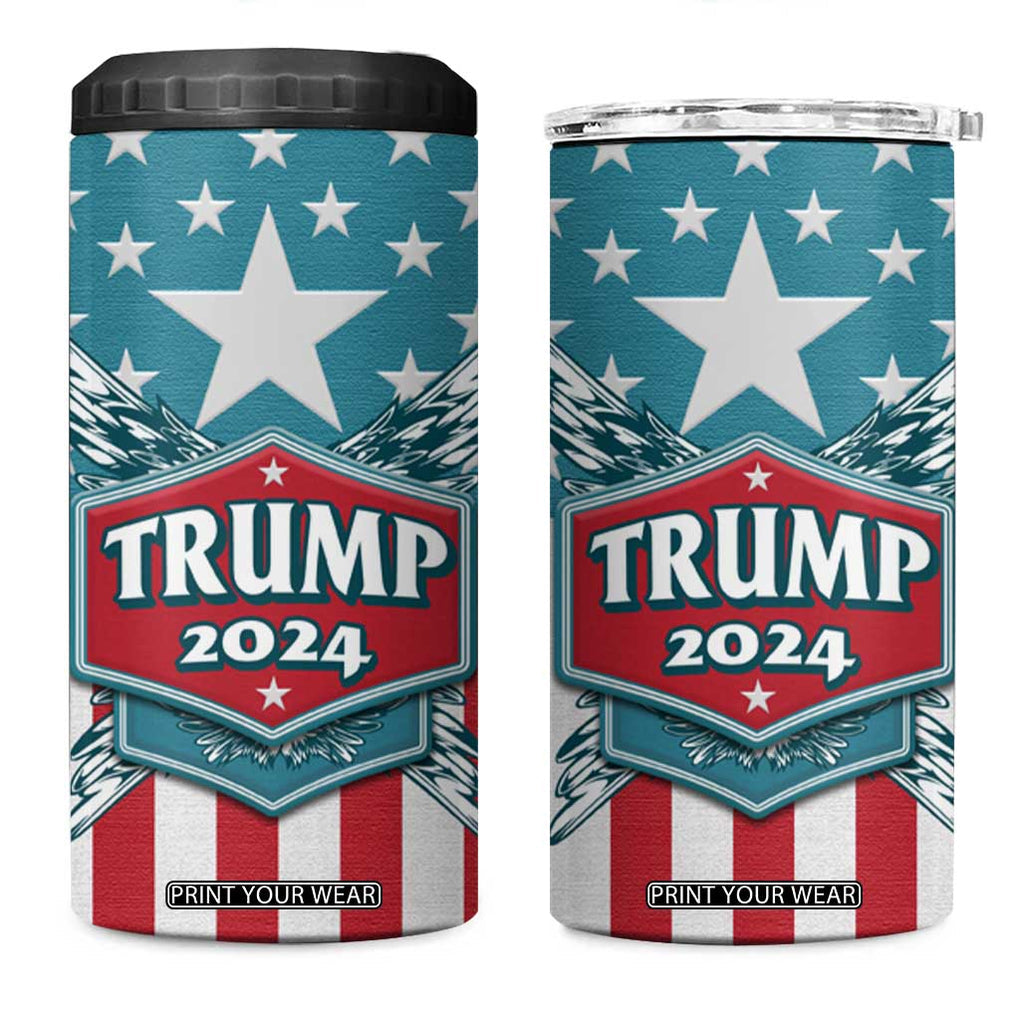 Trump 2024 4 in 1 Can Cooler Tumbler US President 45 47 America Flag TB09 One Size: 16 oz American Flag Print Your Wear